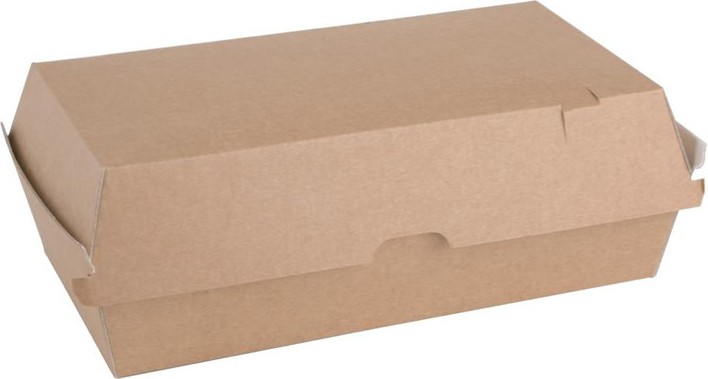  Fiesta Grandes bo&icirc;tes kraft avec couvercle &agrave; charni&egrave;re compostables Green 204mm (lot de 100) 