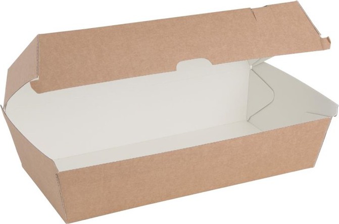  Fiesta Grandes bo&icirc;tes kraft avec couvercle &agrave; charni&egrave;re compostables Green 204mm (lot de 100) 