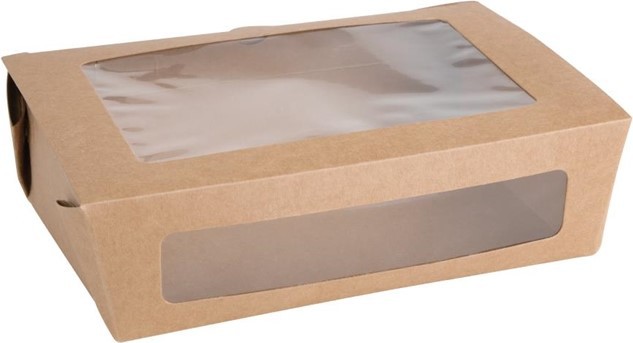 Fiesta Bo&icirc;tes salade compostables avec fen&ecirc;tre en PLA Compostable 1600ml (lot de 200) 