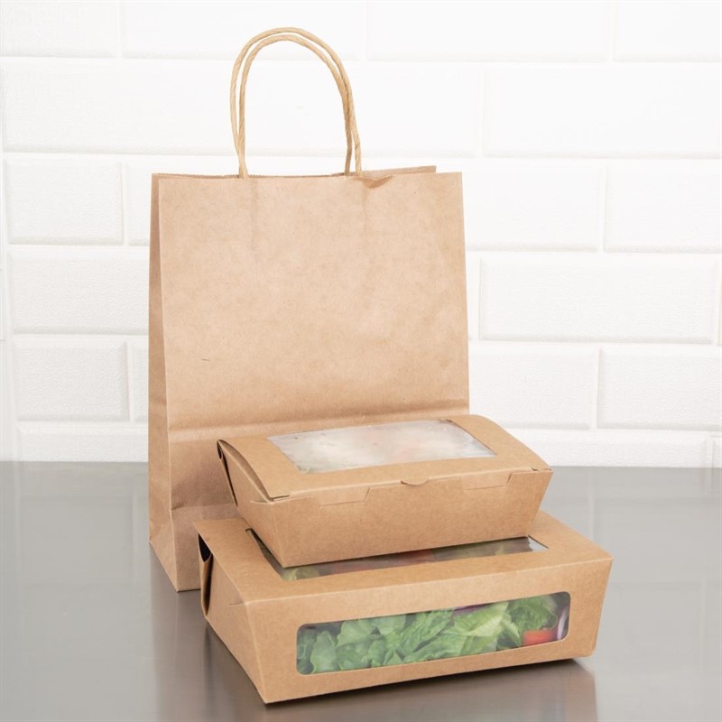  Fiesta Bo&icirc;tes salade compostables avec fen&ecirc;tre en PLA Compostable 1600ml (lot de 200) 