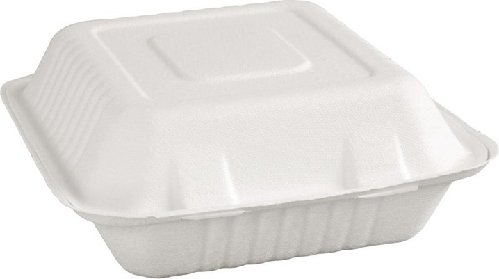  Fiesta Bo&icirc;tes avec couvercle &agrave; charni&egrave;re compostables en bagasse Green 223mm (lot de 200) 