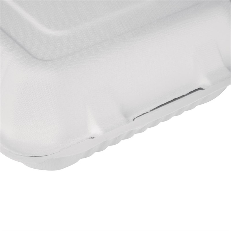  Fiesta Bo&icirc;tes avec couvercle &agrave; charni&egrave;re compostables en bagasse Green 223mm (lot de 200) 