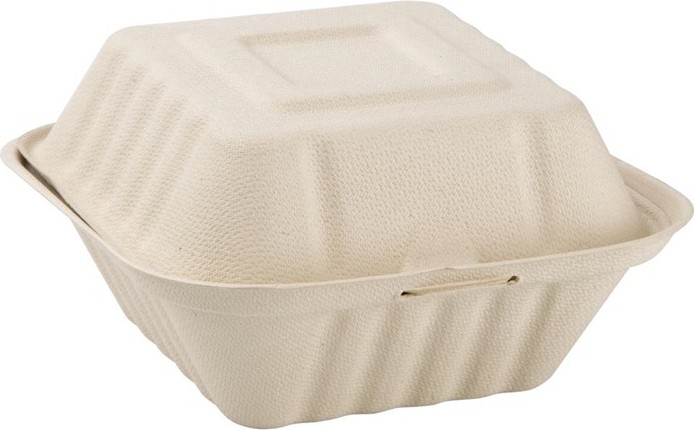  Fiesta Bo&icirc;tes hamburger compostables en bagasse coloris naturel Green 152mm (lot de 500) 