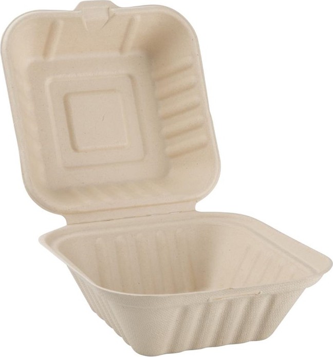  Fiesta Bo&icirc;tes hamburger compostables en bagasse coloris naturel Green 152mm (lot de 500) 