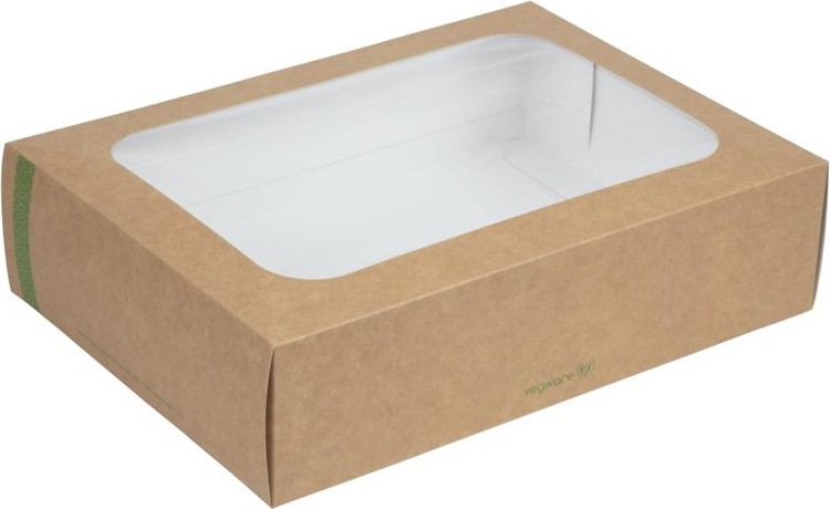  Vegware Bo&icirc;tes compostables standards avec plateau et couvercle &agrave; fen&ecirc;tre (Lot de 50) 