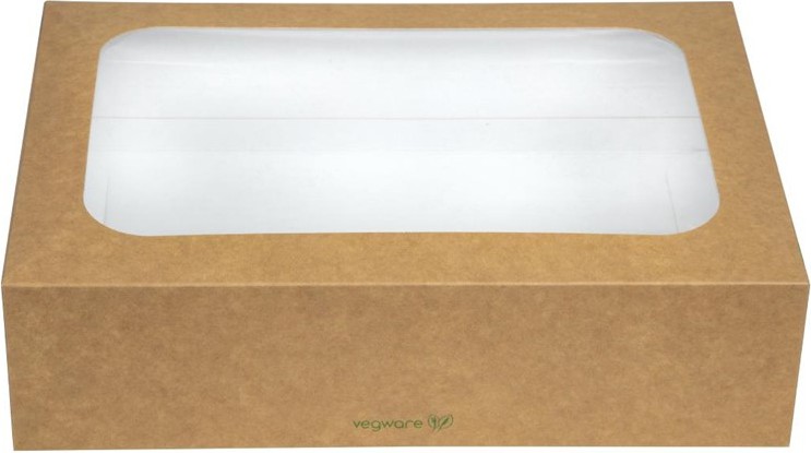  Vegware Bo&icirc;tes compostables standards avec plateau et couvercle &agrave; fen&ecirc;tre (Lot de 50) 