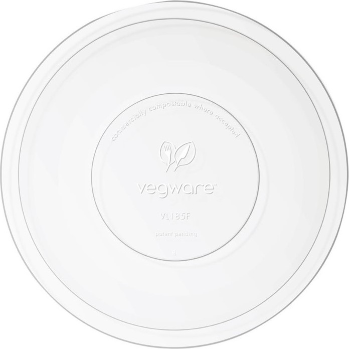  Vegware Couvercles plats compostables en PLA s&eacute;rie&nbsp;185 (lot de 300) 