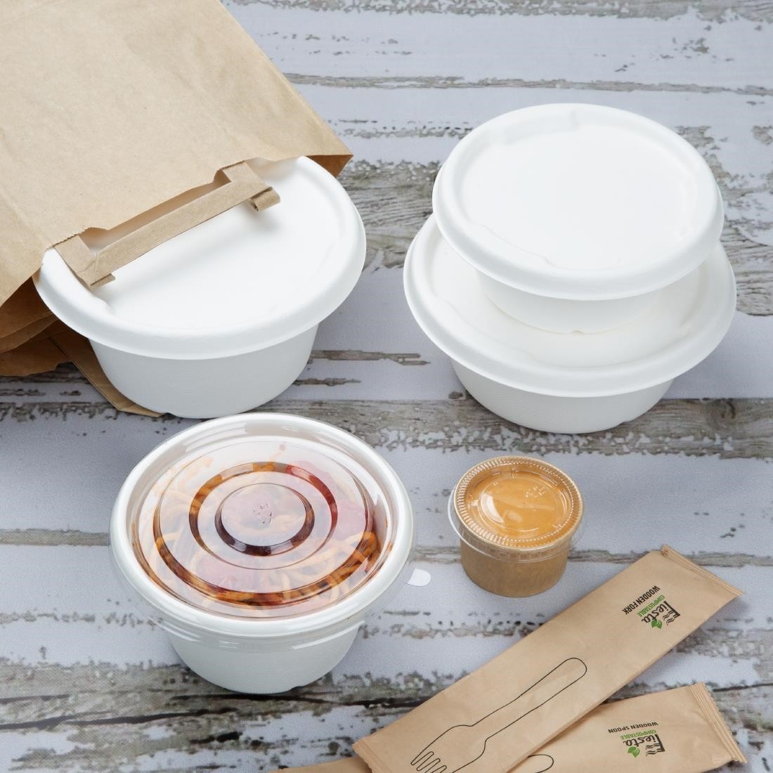  Fiesta Recyclable Bols en bagasse Fiesta Compostable 750 ml (lot de 50) 