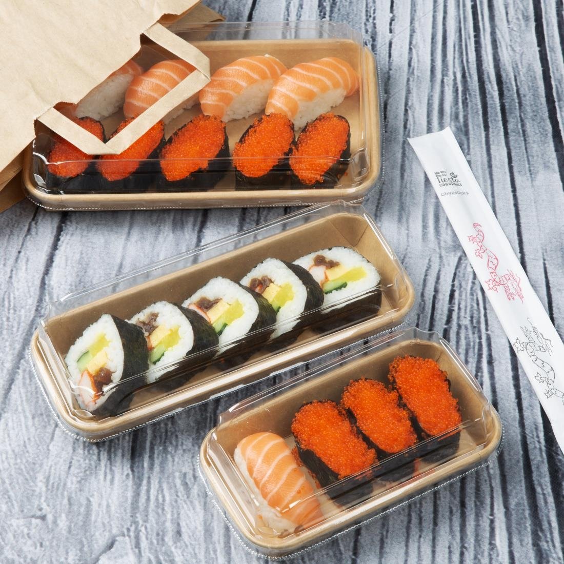  Fiesta Couvercles en PET pour barquettes &agrave; sushi No. 7 Recyclable (lot de 300) 