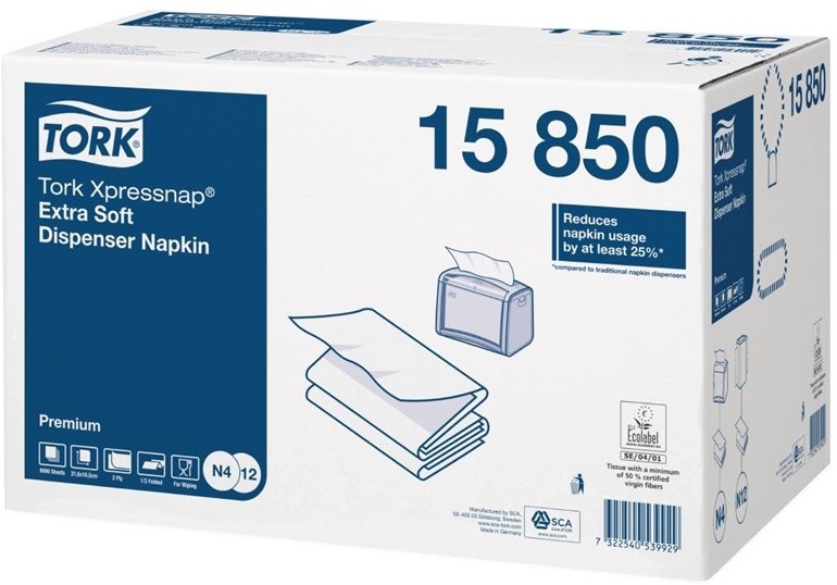  Tork Serviettes blanches pour distributeur Xpressnap Extra Soft 