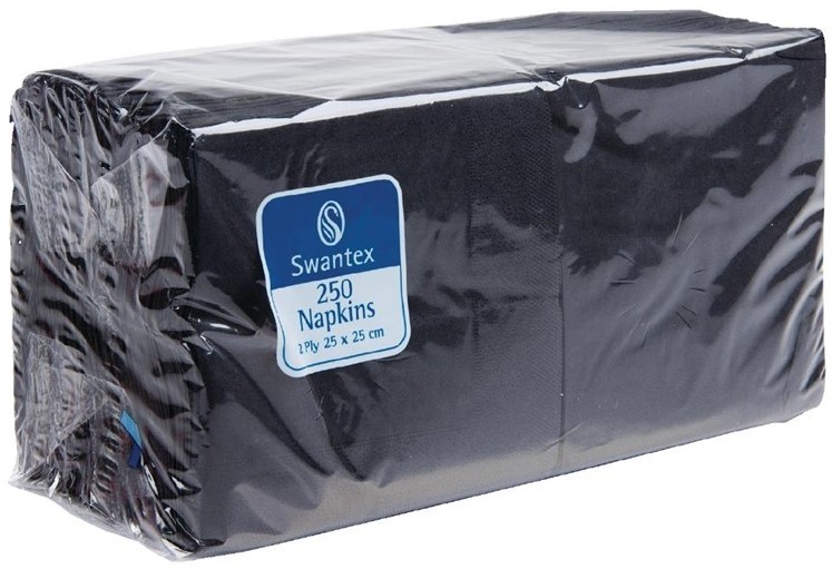  Gastronoble Serviettes cocktail noires 250mm 