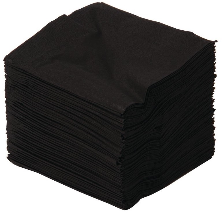  Gastronoble Serviettes cocktail noires 250mm 