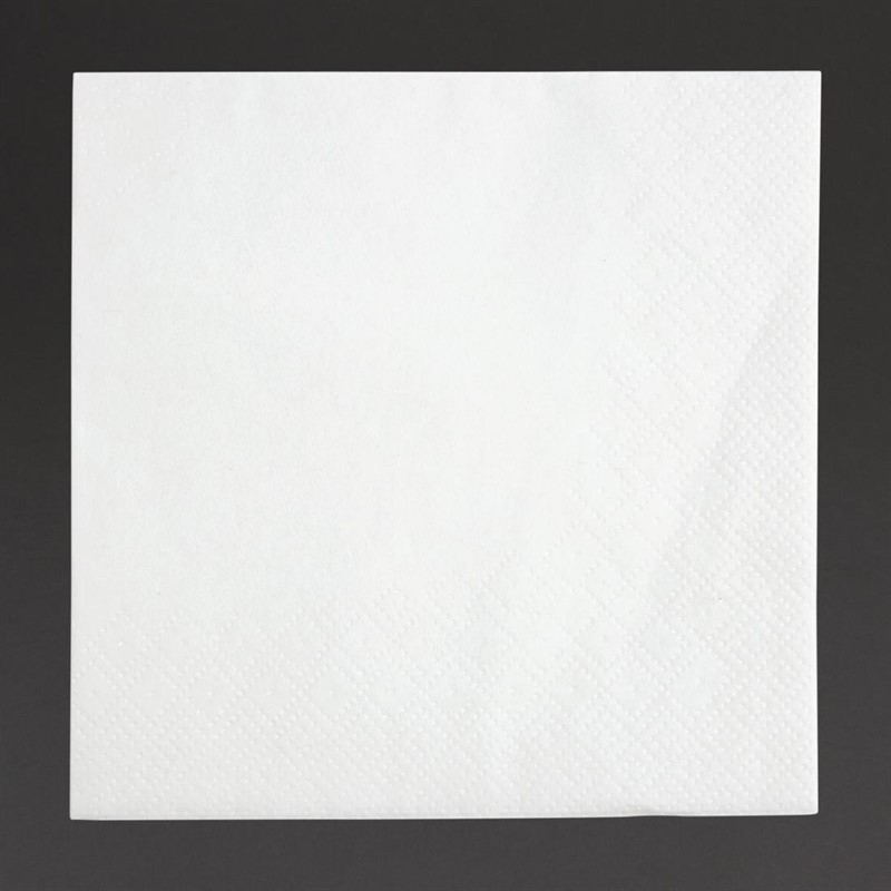  Fiesta Serviettes cocktail 2 plis pliage 1/4 240mm blanches (lot de 4000) 