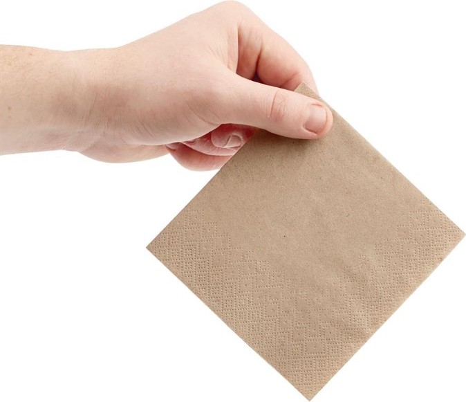  Fiesta Serviettes cocktail recycl&eacute;es 2 plis pliage 1/4 240mm kraft (lot de 4000) 