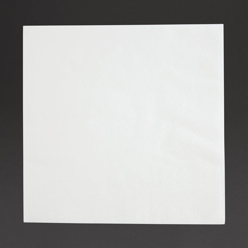  Fiesta Serviettes snacking 2 plis pliage 1/4 330mm blanches (lot de 2000) 