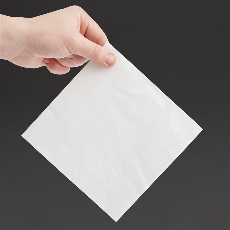  Fiesta Serviettes snacking 2 plis pliage 1/4 330mm blanches (lot de 2000) 
