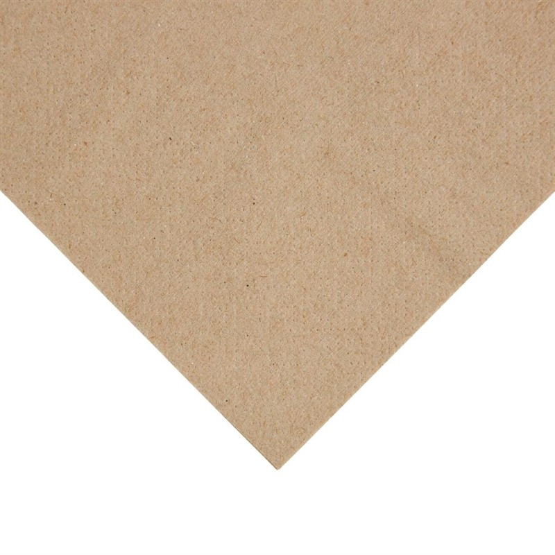  Fiesta Serviettes snacking recycl&eacute;es 2 plis pliage 1/4 330mm kraft (lot de 2000) 