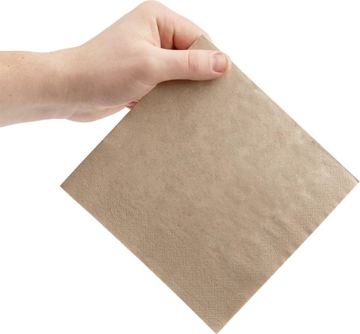  Fiesta Serviettes snacking recycl&eacute;es 2 plis pliage 1/4 330mm kraft (lot de 2000) 