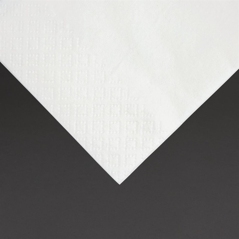  Fiesta Serviettes snacking 2 plis pliage 1/8 330mm blanches (lot de 2000) 