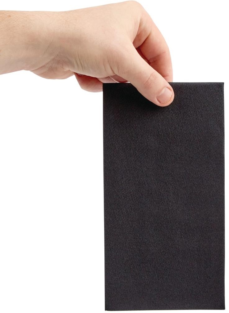  Fiesta Recyclable Serviettes de table Airlaid pliage en 8 Premium Tablin noires 40x40cm (lot de 500) 