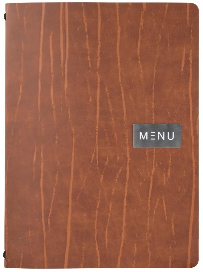  Securit Prot&egrave;ge-menu en cuir recycl&eacute; Gamme Leather A4 marron 