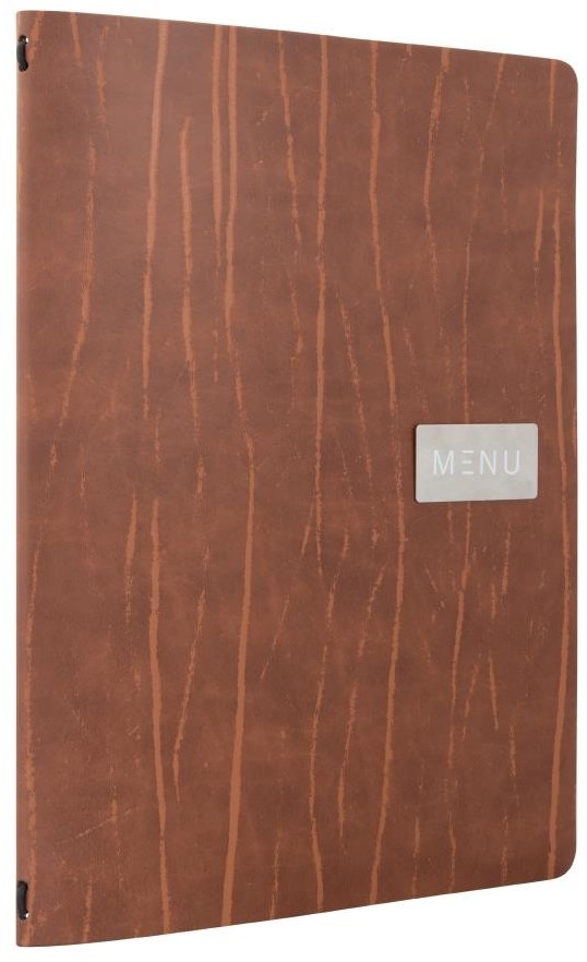  Securit Prot&egrave;ge-menu en cuir recycl&eacute; Gamme Leather A4 marron 