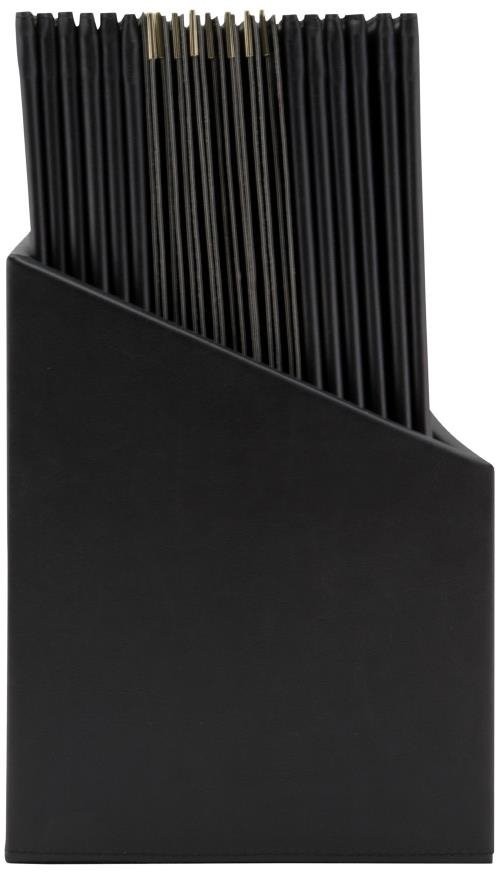  Securit Bo&icirc;te avec 20 prot&egrave;ge-menus simili cuir A4x4 Classic noirs 
