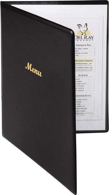  Olympia Prot&egrave;ge-menus en PVC A4 noir 