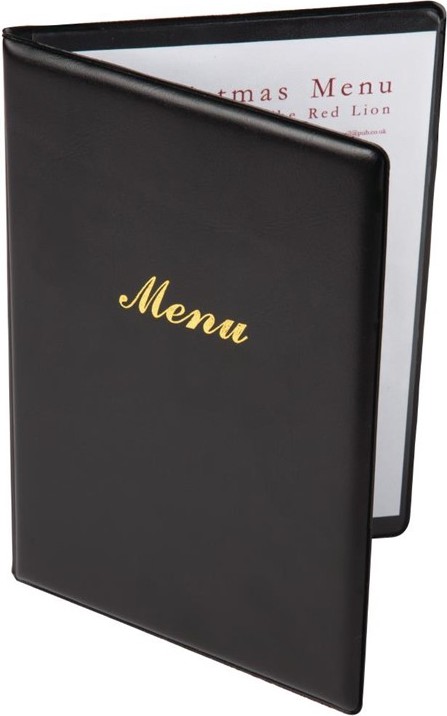  Olympia Prot&egrave;ge-menus en PVC A5 noir 