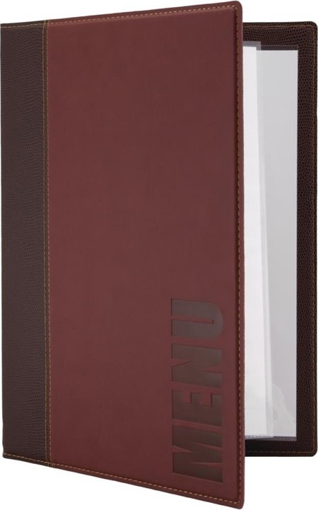  Securit Prot&egrave;ge-menus contemporain A4 rouge fonc&eacute; 