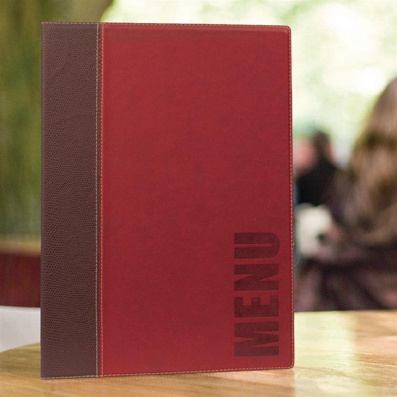 Securit Prot&egrave;ge-menus contemporain A4 rouge fonc&eacute; 