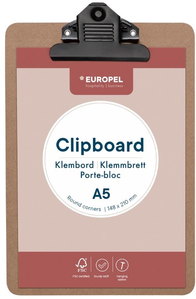  Europel Porte-bloc panneau en fibre de bois A5 portrait 148 x 210 mm 