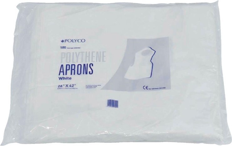  Gastronoble Tabliers jetables en poly&eacute;thyl&egrave;ne blancs 