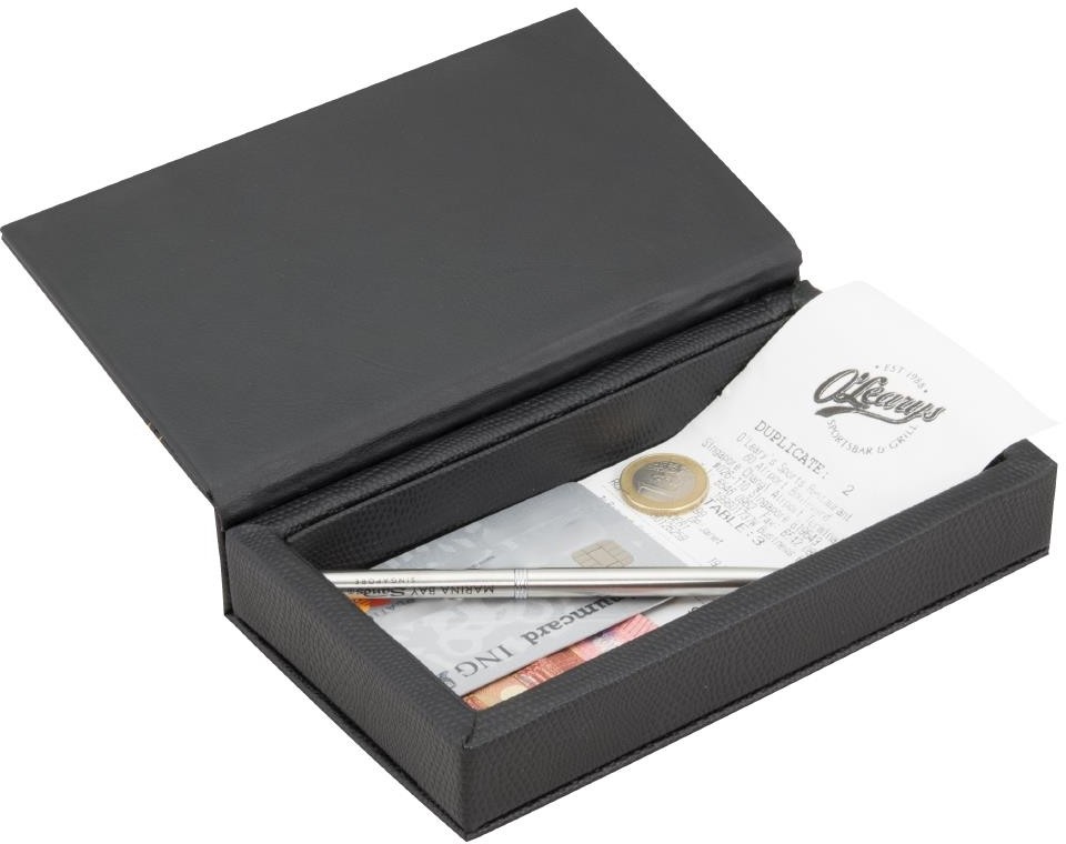  Securit Coffret porte-addition en cuir Trendy noir 
