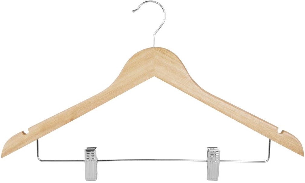  Bolero Cintres en bois avec pinces pantalon (lot de 10) 