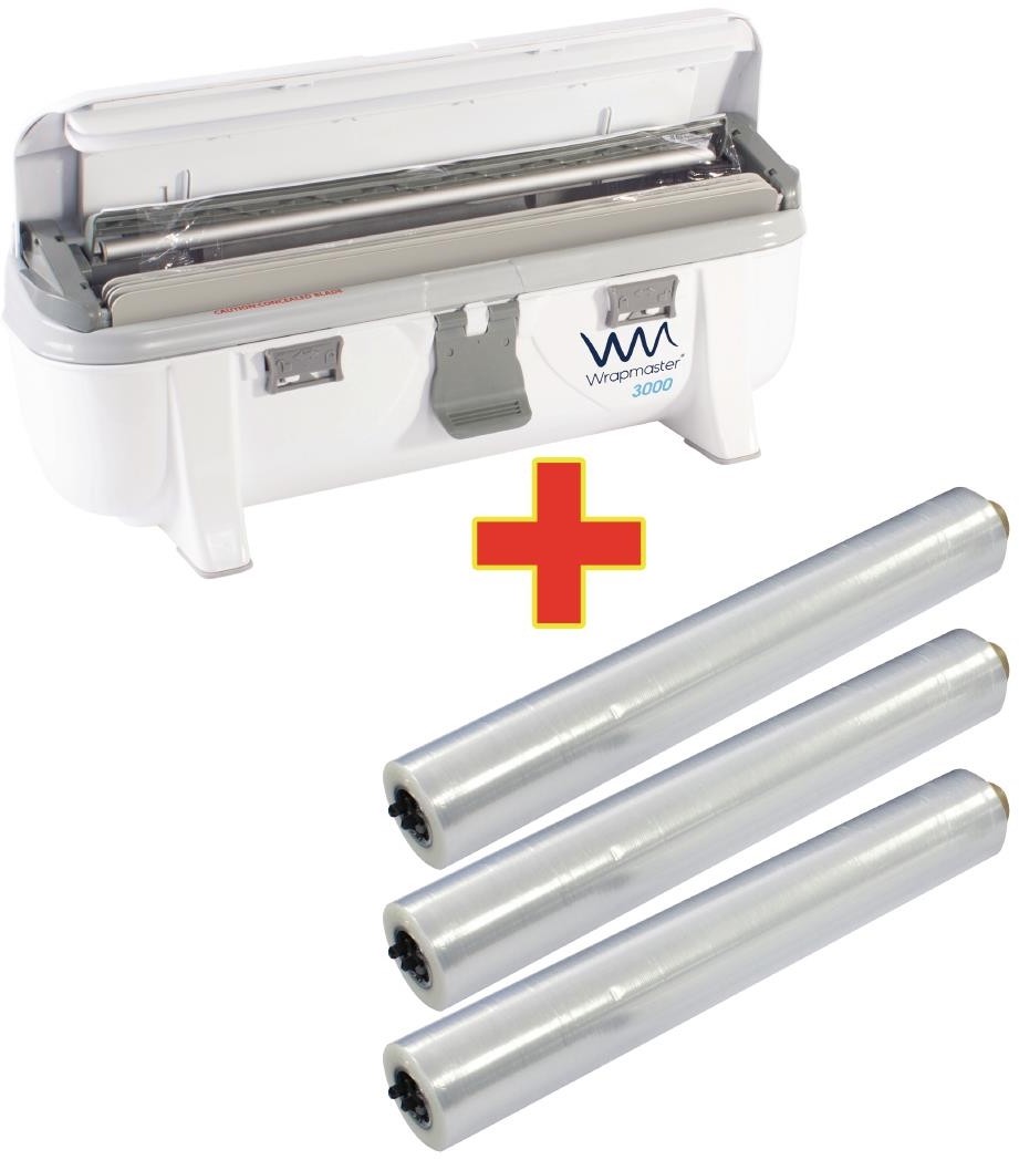  Wrapmaster Distributeur 3000 et 3 x 300m de film alimentaire 