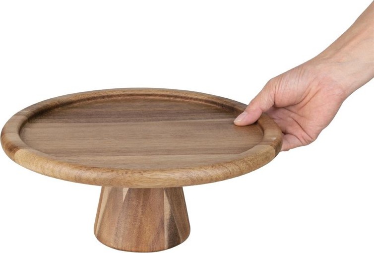  Olympia Pr&eacute;sentoir &agrave; g&acirc;teau en acacia 305(&Oslash;) x 127(H)mm 