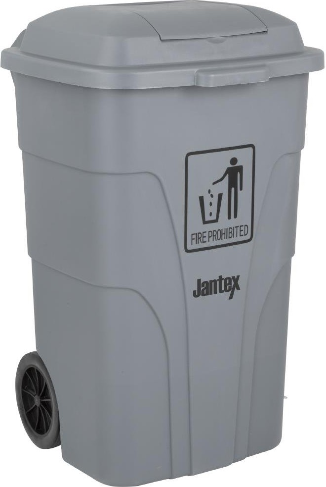  Jantex Poubelle &agrave; roulettes  avec p&eacute;dale 120L grise 