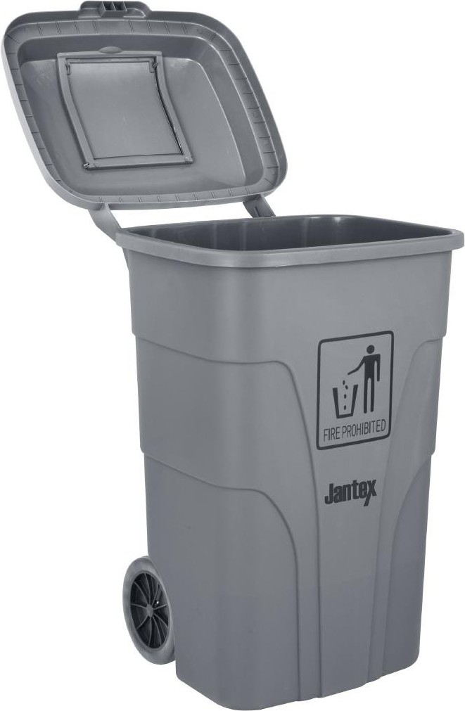 Jantex Poubelle &agrave; roulettes  avec p&eacute;dale 120L grise 