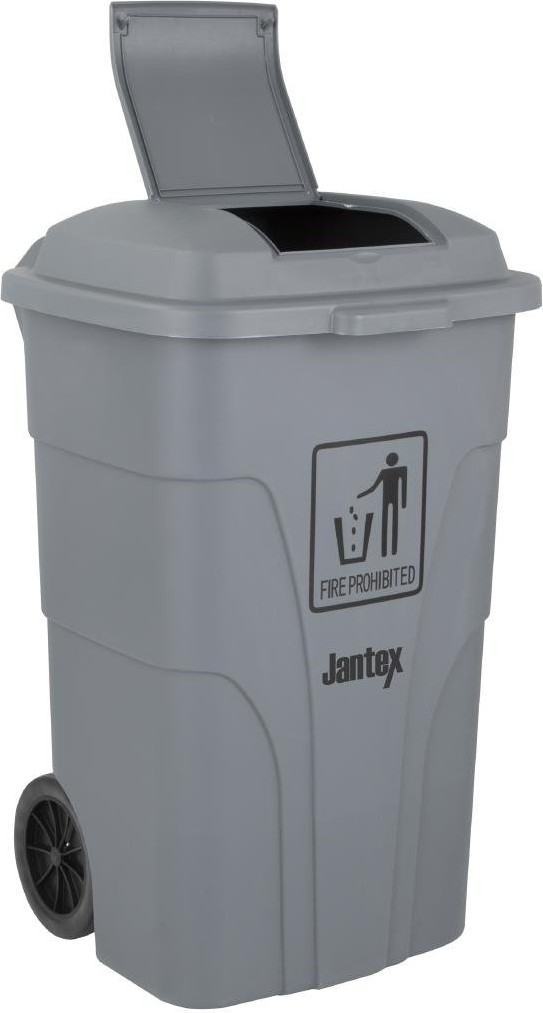  Jantex Poubelle &agrave; roulettes  avec p&eacute;dale 120L grise 