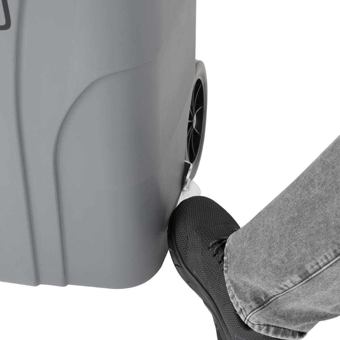  Jantex Poubelle &agrave; roulettes  avec p&eacute;dale 120L grise 