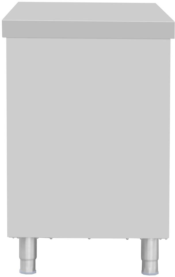  Vogue Armoire sur pieds en acier inoxydable 900x1500x600mm 