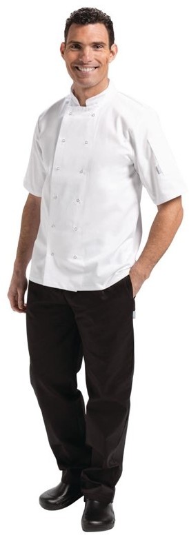  Whites Veste de cuisine mixte Vegas manches courtes blanche 