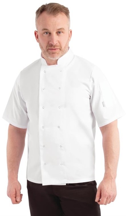  Whites Veste de cuisine mixte Vegas manches courtes blanche 