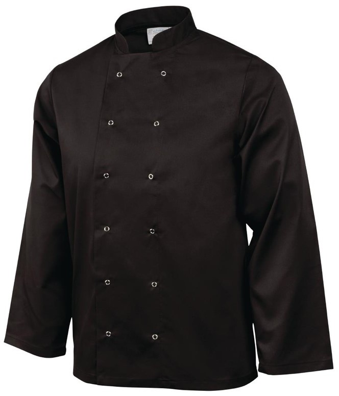  Whites Veste de cuisine mixte Vegas manches longues noire 
