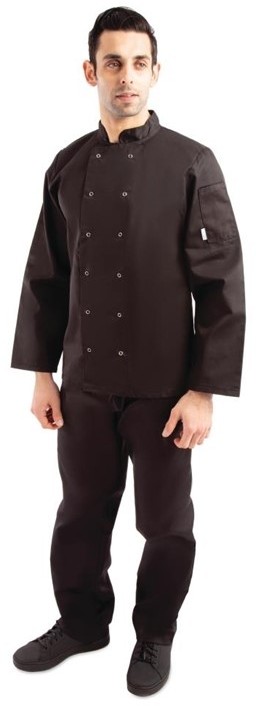  Whites Veste de cuisine mixte Vegas manches longues noire 