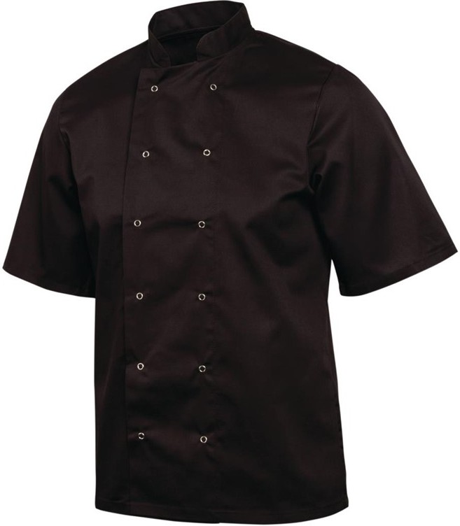  Whites Veste de cuisine mixte Vegas manches courtes noire 