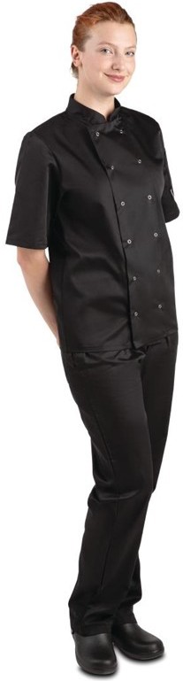  Whites Veste de cuisine mixte Vegas manches courtes noire 