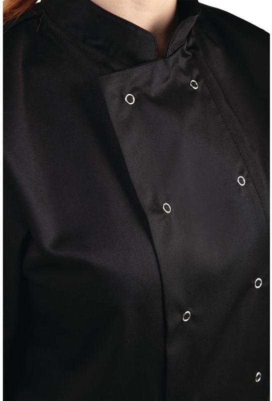 Whites Veste de cuisine mixte Vegas manches courtes noire 