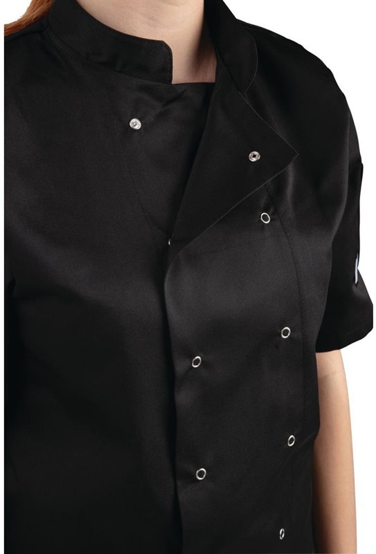  Whites Veste de cuisine mixte Vegas manches courtes noire 